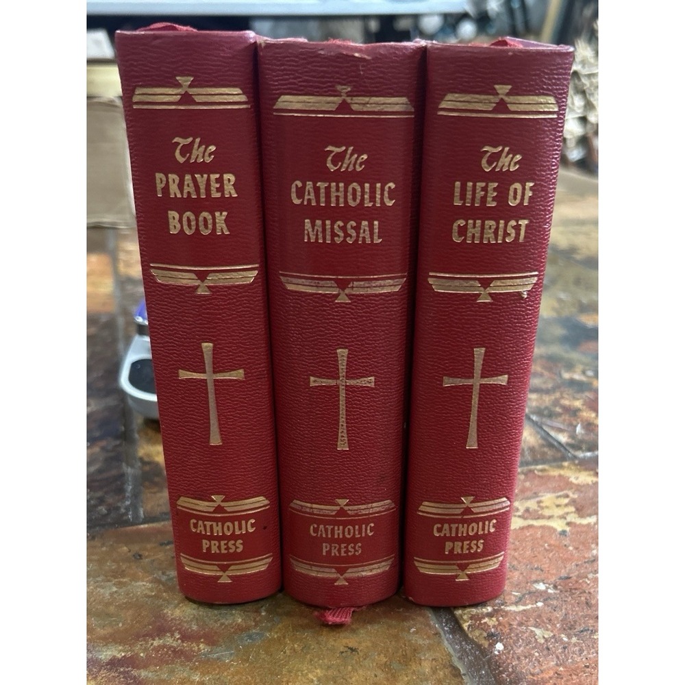 Vintage Catholic Press Prayer Book, Life of Christ, The Missal Set of 3, 1954/55